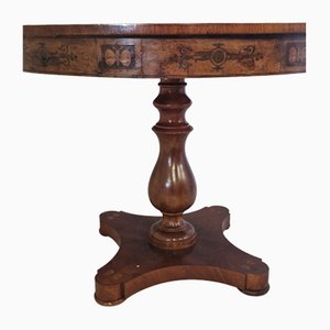 Round Inlaid Dining Table, 20th Century