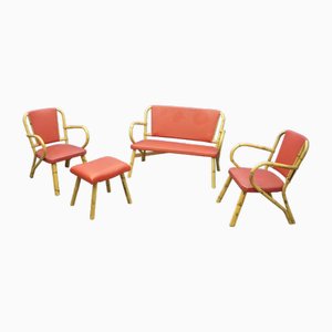 Mobilier de Salon en Bambou, 1950s, Set de 4