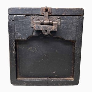 Antique Wooden Zenibako Temple Offering Box, Japan, 1890s