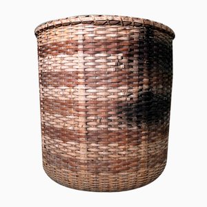 Cesta de bambú Okimono Kago japonesa grande, Japón, años 20