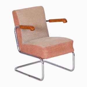 Bauhaus Chrome & Steel Armchair attributed to Vichr a Spol, Czech, 1930s
