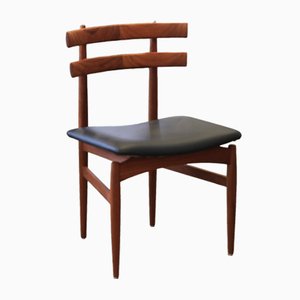 Dining Chairs in Teak and Leather by Poul Hundevad, 1950s