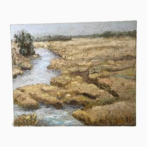 Japanese Shōwa Period Artist, Riverbed Tawawe, 1950s, Oil on Canvas