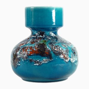 French Ceramic Fat Lava Vase from Vallauris, 1970s