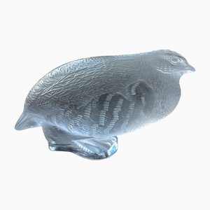 Decorative Glass Quail Sculpture or Paperweight from Lalique France, 1960s