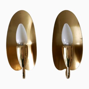 Mid-Century Modern Brass Sconces, Germany, 1950s, Set of 2