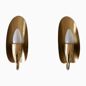 Mid-Century Modern Brass Sconces, Germany, 1950s, Set of 2