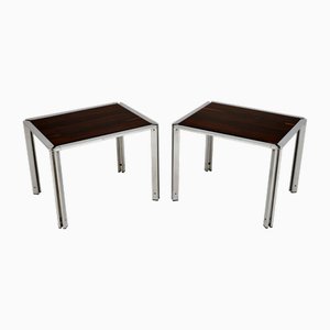 Vintage Italian Chrome Side Tables, 1960s, Set of 2