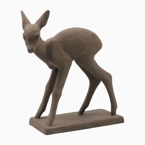 Keramik Hirsch von Else Bach für Karlsruhe Majolika, 1960er