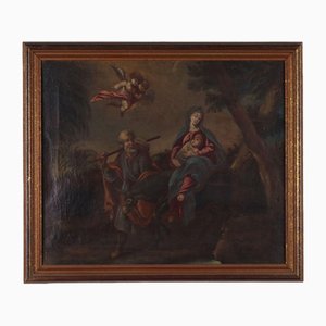 Die Flucht nach Ägypten, Öl auf Leinwand, Gerahmt