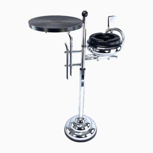Art Deco Ashtray Stand in Chrome and Bakelite attributed to Demeyere, Belgium, 1930s