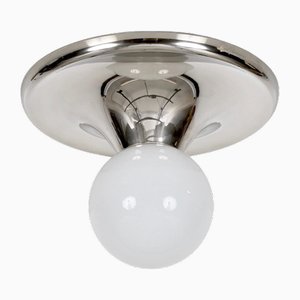 Lampada da parete o soffitto grande in metallo cromato di Castiglioni per Flos, Italia, 1965