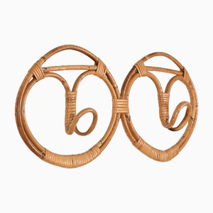 Portemanteau Rond en Rotin et Osier attribué à Albini et Franca Helg, Italie, 1960s