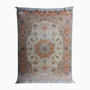 Tapis Tabriz Vintage en Laine et Soie, 1980