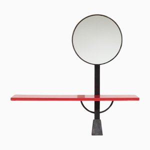 Solemio Red Console Table with Mirror by Giotto Stoppino for Acerbis, 1980