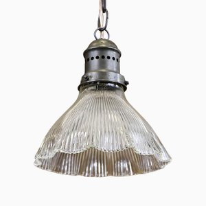 Holophane Hanging Lamp in Brass