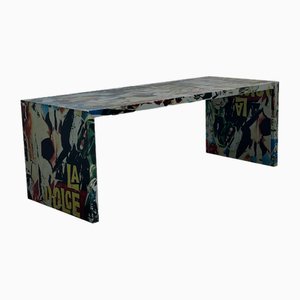 Table Desk with Subject La Dolce Vita by Mimmo Rotella and Zero Design, 1990s