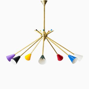 Mid-Century Italian Pendant in Brass, 1960s