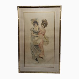 Frédérique Vallet-Bisson, Figuras elegantes, Década de 1900, Litografía
