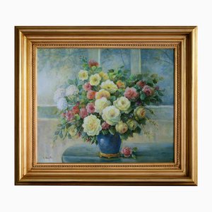 Giovanni Bonetti, Blossoming Elegance, 2017, Olio su tela, Con cornice