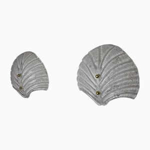 Shell Wandlampen aus Murano Glas, 1980, 2er Set