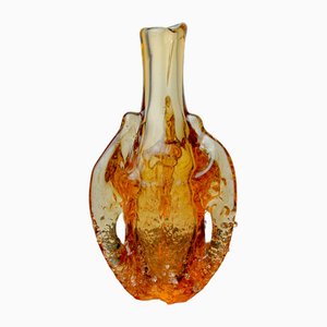 Orange Seguso Vase in Frosted Murano Glass, 1970