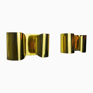 Italian Brass Wall Lights from Foglios, 1970, Set of 2