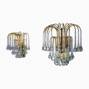 Venini Drops Wall Lights in Murano Glass, 1970, Set of 2