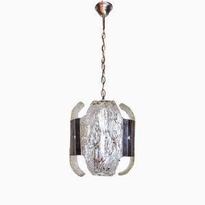 Vintage Space Age Chandelier in Frosted Murano Glass, 1970