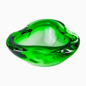 Cendrier Sommerso Vert en Verre de Murano par Seguso, 1970