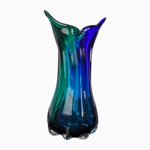 Sommerso Green and Blue Vase by Seguso, 1970