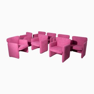 Pink Model S148 Armchairs by Eugene Gerli for Tecno, 1980s, Set of 8