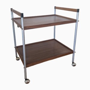 Carrito de bar Mid-Century de palisandro y metal, años 60