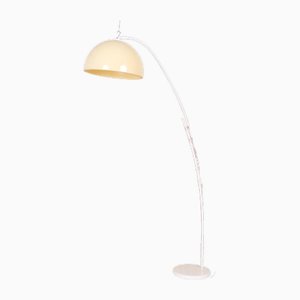 Large Floor Lamp in Metal and White Plastic, 1970s