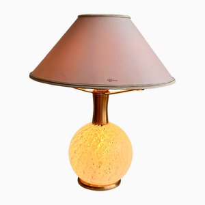 Murano Glass Table Lamp with Brass Base and Empire Shade by La Murrina, 1970s