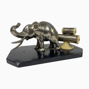 Calendario da ufficio vintage con scultura di elefante, Italia, anni '20