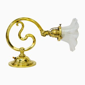 Piano Table Lamp with Opaline Glass Shade, Vienna, 1920s