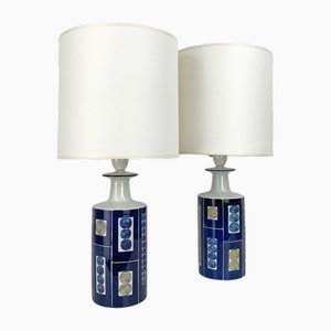 Moderne dänische Tischlampen aus Keramik von Inge-Lise Koefoed für Royal Copenhagen, 1960er, 2er Set