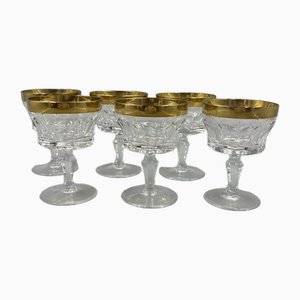 Liqueur Glasses with 18K Gold Rim by Franz Kaspar for Glashütte, 1950s, Set of 6