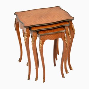 French Inlaid Nesting Tables, 1920s, Set of 3