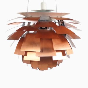 Lampada Artichoke in rame di Poul Henningsen per Louis Poulsen, anni '90