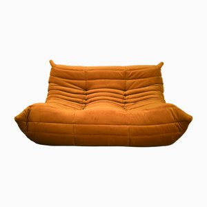 Togo a due posti in velluto a coste dorato di Michel Ducaroy per Ligne Roset