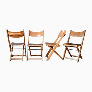 Vintage Bauhaus Folding Chairs, 1940s, Set of 4
