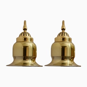 Vintage Swedish Brass Wall Lamps by Dahlquist and Johansson, 1960s, Set of 2