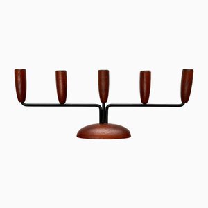 Mid-Century Danish String Style Teak Candleholder, 1960s