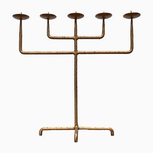 Brutalistischer Mid-Century Kerzenhalter aus Schmiedeeisen, 1960er