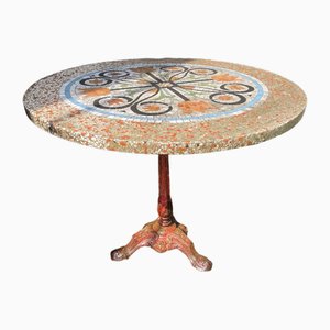 Mesa de bistró francesa redonda, años 20
