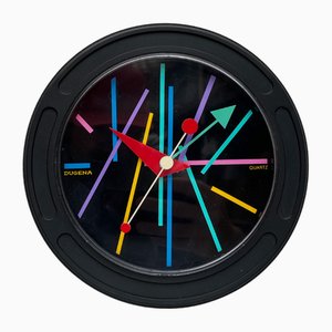Postmoderne deutsche Vintage Wanduhr von Dugena, 1980er