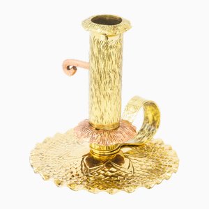 Art Deco Candleholder in Brass & Copper, Vienna, 1920s