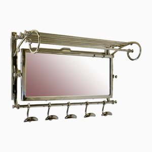 Porte-Manteau et Chapeau Style Art Déco avec Miroir, France, 1960s